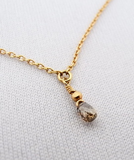 + 拡大 07 - Drop Brown Diamond Necklace / 0239