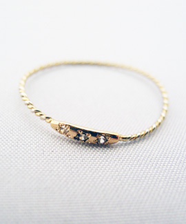 + 拡大 05 - Tiny Ring 03 Spiral Ring K18 YG
