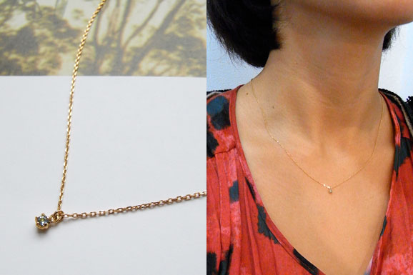 Single Birthday Stone Necklace K18