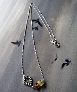 3stones Necklace Moon / G0251
